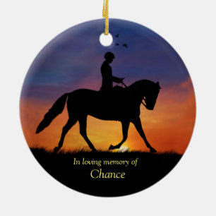 Dressage Horse Sympathy Memorial Ceramic Ornament