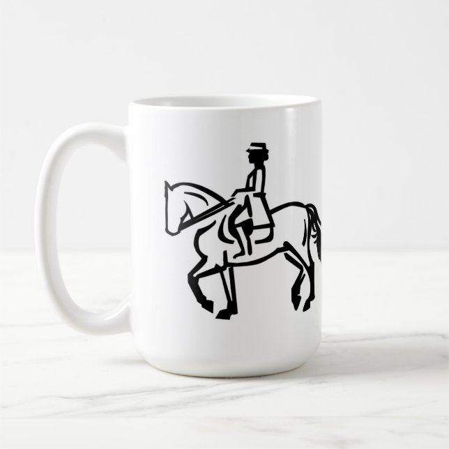 Dressage horse trotting coffee mug (Left)
