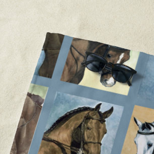 Dressage Horses Beach Towel