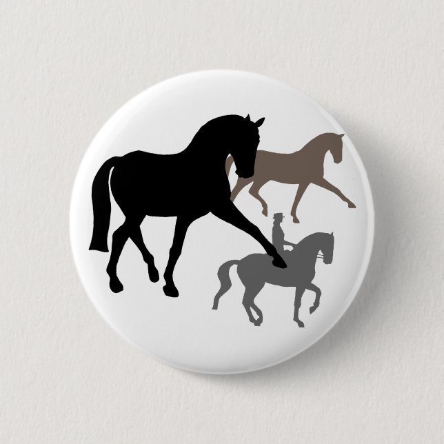 Dressage Horses Trio 2 Inch Round Button (Front)