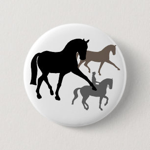 Dressage Horses Trio 2 Inch Round Button