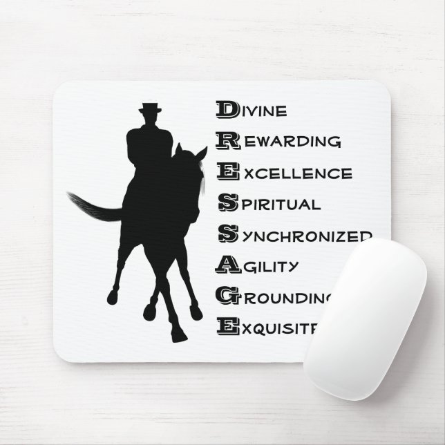 Dressage Is Horse And Rider Silhouette  Mouse Pad (With Mouse)