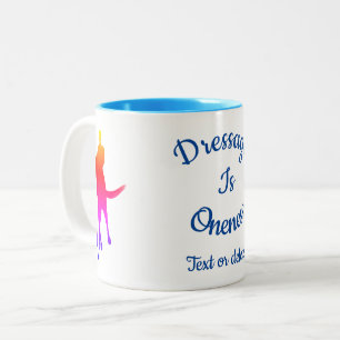 Dressage Is Oneness Colour Silhouette Personalized Two-Tone Coffee Mug