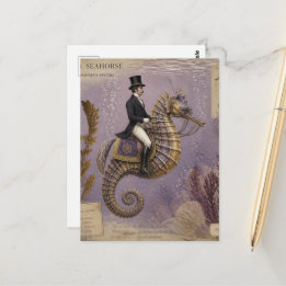 Dressage on a Seahorse Postcard