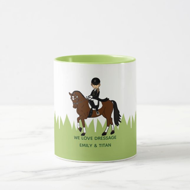 Dressage Personnalisé Cheval Mug Rider Pour Filles (Centre)