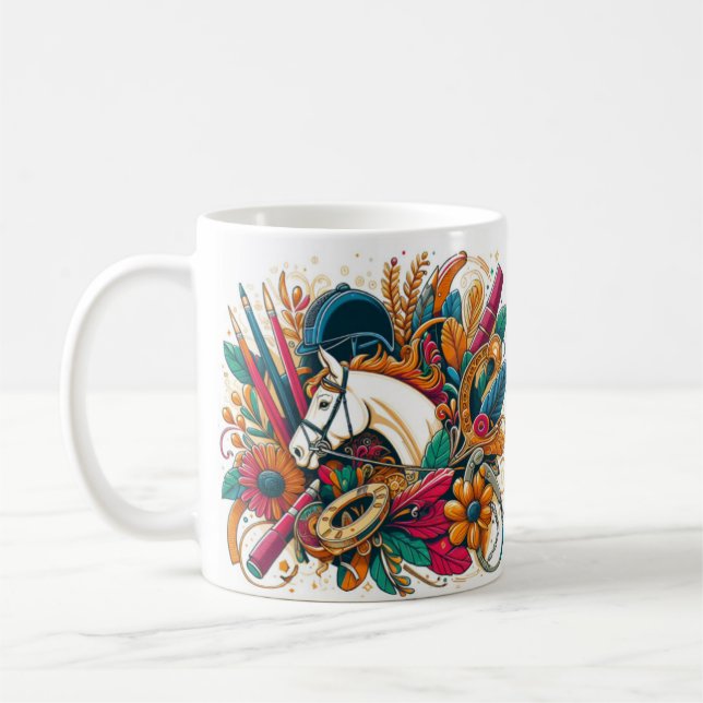 Dressage Riding Rider Horse Mug (Left)