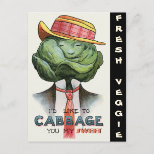 "DRESSED" CABBAGE HEAD MAN POSTCARD