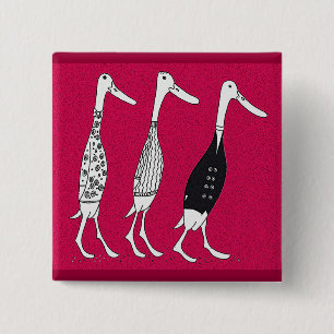 Dressed ducks 2 inch square button