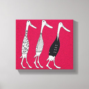 Dressed ducks canvas print