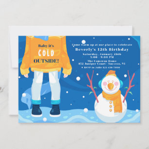 Dressed For Winter Birthday Invitation