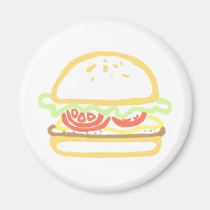 Dressed Hamburger Magnet