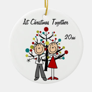 Dressed Up Couple Dated and Personalized Ornament