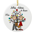 Dressed Up Couple With Dog Personalized Ornament