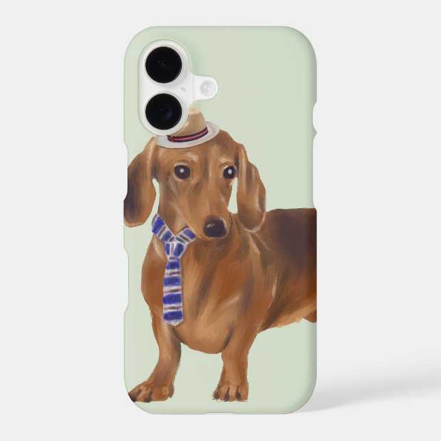 Dressed-up Dachshund (Background Colour Editable) (Back)