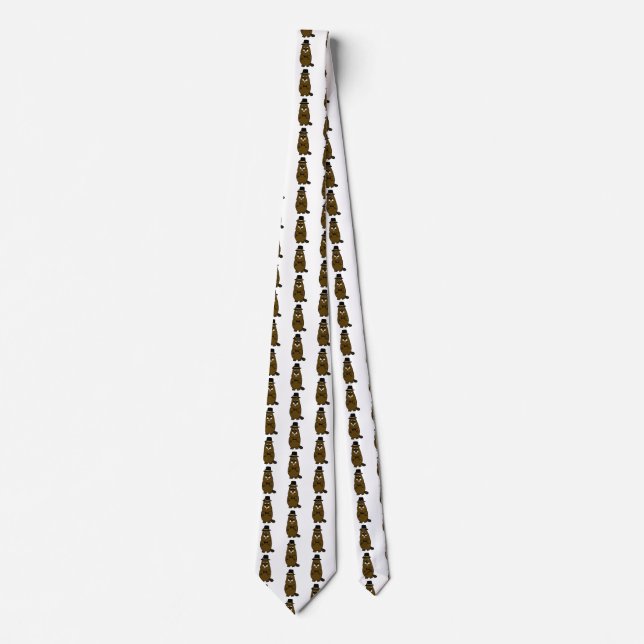Dressed up Groundhog Tie (Front)