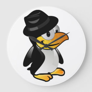 DRESSED UP PENGUIN LARGE CLOCK