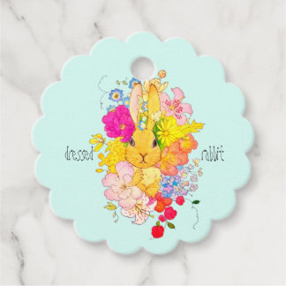 Dressed-up rabbit favour tags