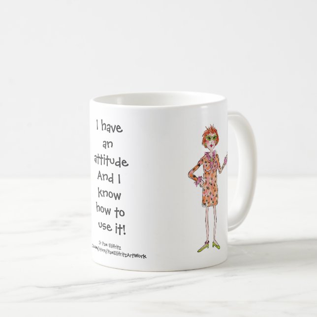 Dressed up working woman with an attitude coffee m mug (Front Right)