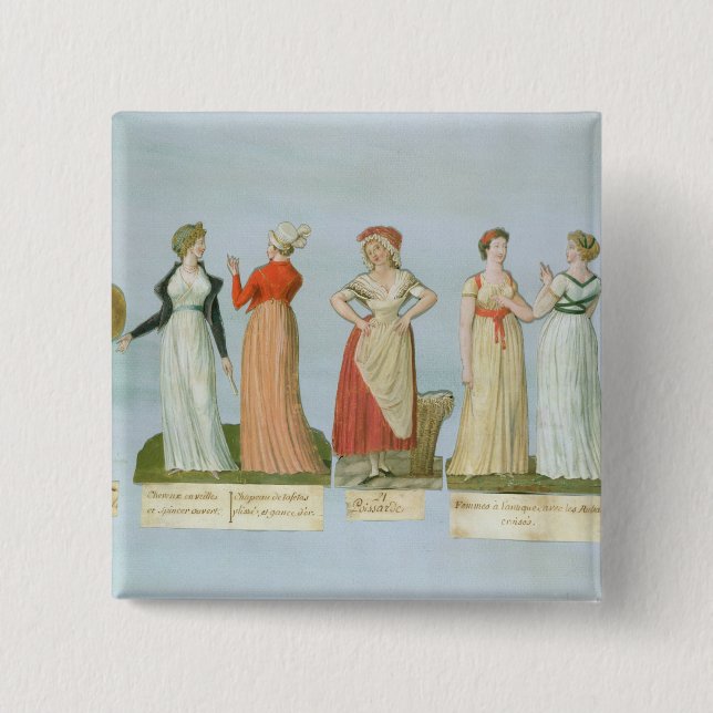 Dresses and costumes in vogue 2 inch square button (Front)