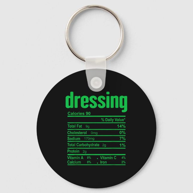 Dressing Nutrition Facts Family Matching Christmas Keychain (Front)
