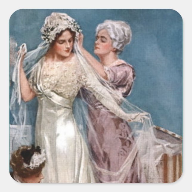 Dressing the Bride Square Sticker (Front)