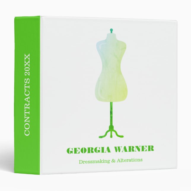 Dressmaker Seamstress Tailor Clothing Mannequin Binder (Front/Spine)