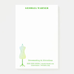 Dressmaker Seamstress Tailor Sewing Watercolor Post-it Notes