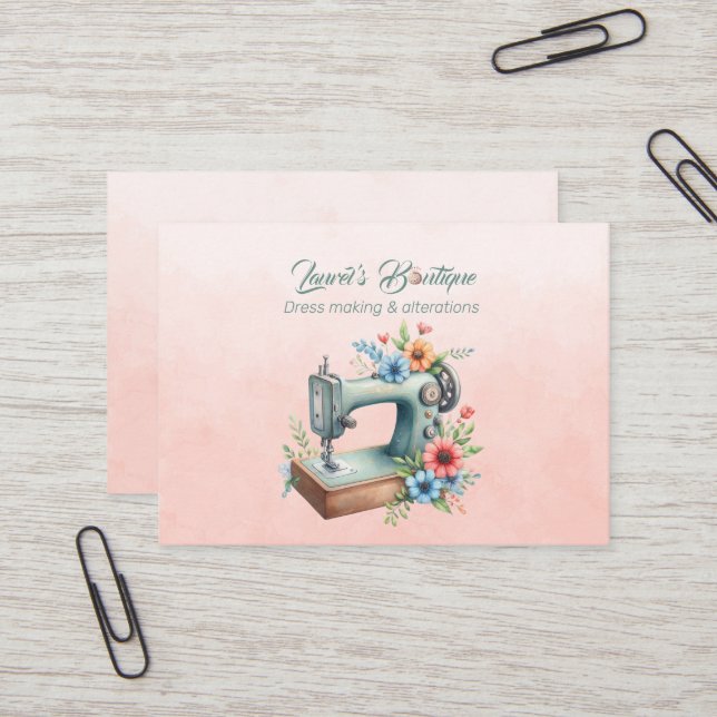 Dressmaking and Alterations Boutique  Business Card (Front/Back In Situ)
