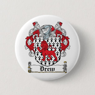 Drew Family Crest 2 Inch Round Button