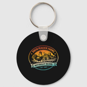 Drew Pea Farms Naturally Raised Est.1989 Chicken Keychain