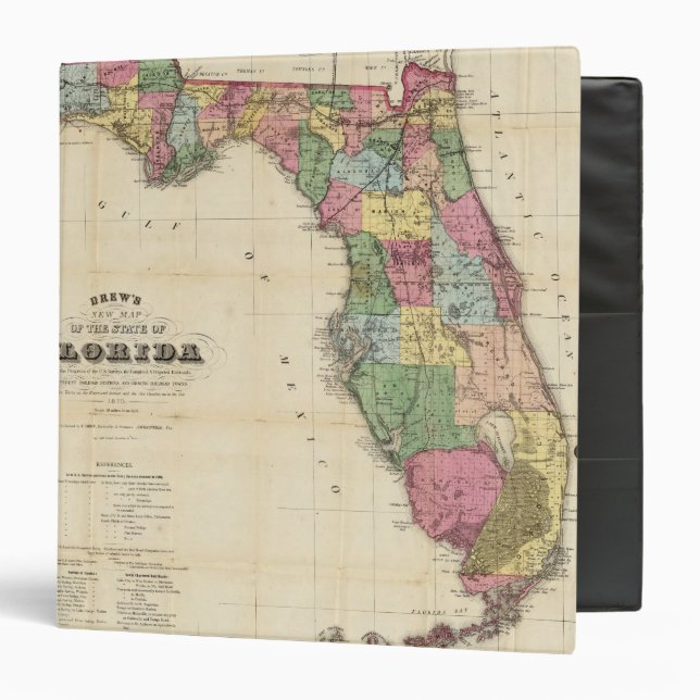 Drew's New Map Of The State Of Florida Binder (Front/Inside)