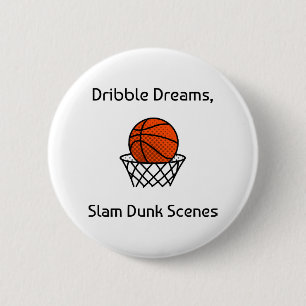 Dribble Dreams, Slam Dunk Scenes Basketball 2 Inch Round Button