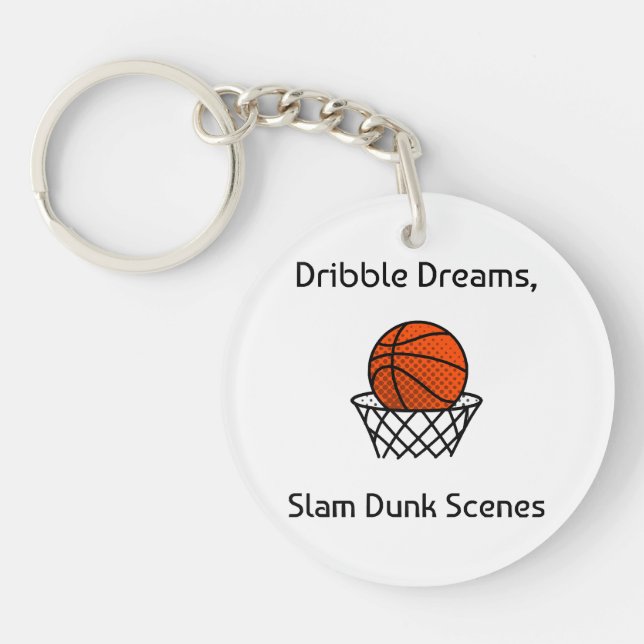 Dribble Dreams, Slam Dunk Scenes Basketball Keychain (Front)
