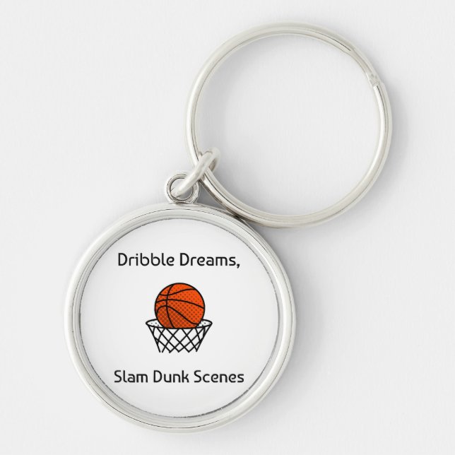 Dribble Dreams, Slam Dunk Scenes Basketball Keychain (Front)