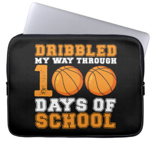 Dribbled My Way Through 100 Days School Basketball Laptop Sleeve