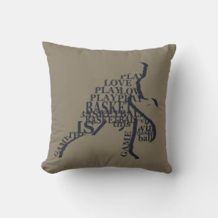 Dribbling player Basketball Throw Pillow