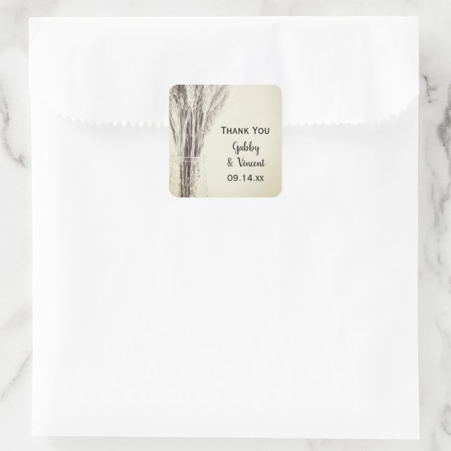 Dried Barley Farm Wedding Thank You Favour Tag (Bag)