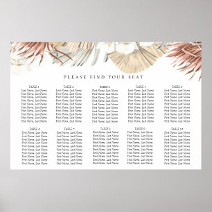Dried Boho-Chic Botanical Wedding Seating Chart