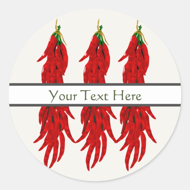 Dried Chili Peppers Classic Round Sticker (Front)