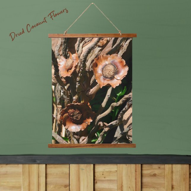 Dried Coconut Flowers Rustic Hanging Tapestry (Creator Uploaded)