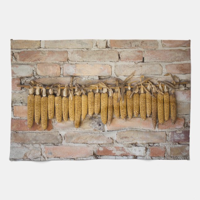 Dried Corn Cobs Kitchen Towel (Horizontal)