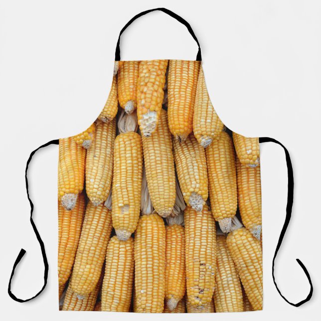 Dried corn that was stacked . apron (Front)