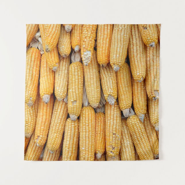 Dried corn that was stacked . tapestry (Front)