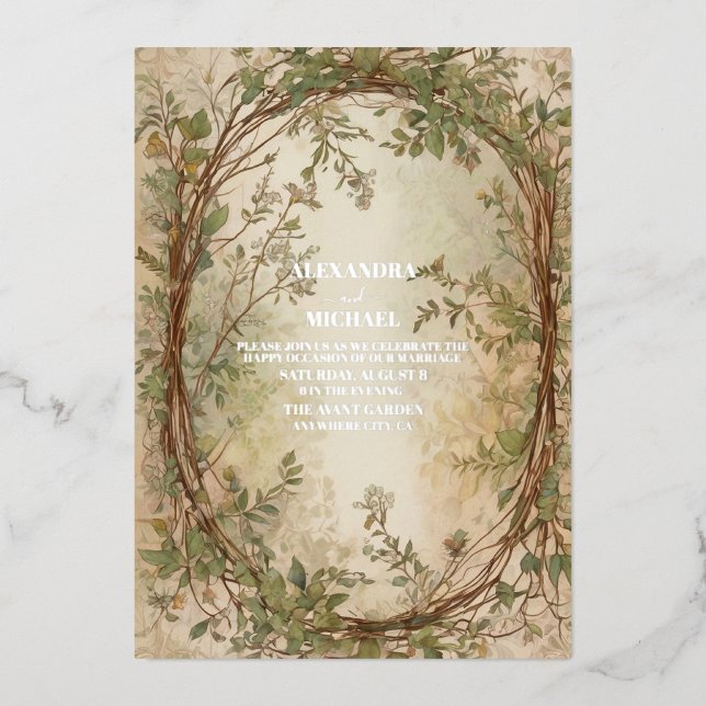 Dried Fan Palm Oasis Botanical Wedding  (Front)