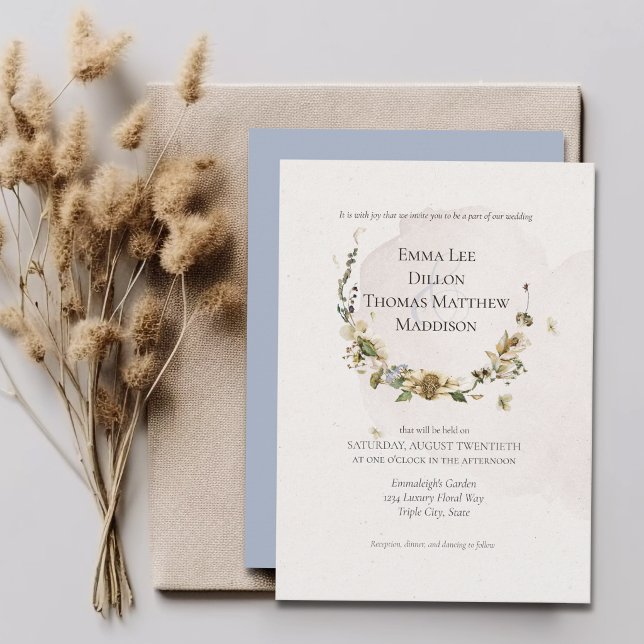 Dried Floral Summer Wedding Invitation (Creator Uploaded)