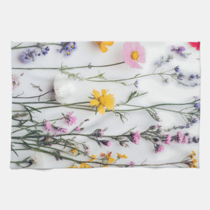 DRIED FLOWERS AESTHETIC FLORAL WILDFLOWER KITCHEN TOWEL