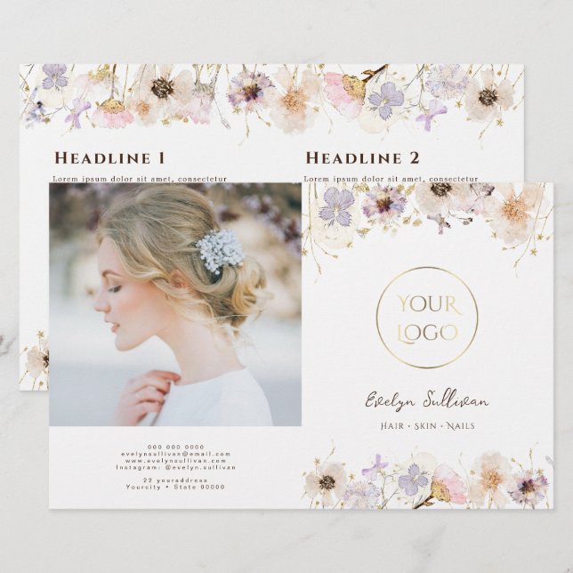 Dried flowers bifold brochure (Front/Back)