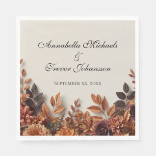 Dried Flowers Fall Floral Custom Name Napkin