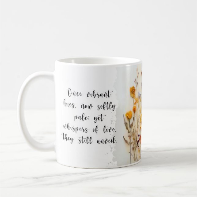 Dried Flowers + Love Poem Design | Mug (Left)
