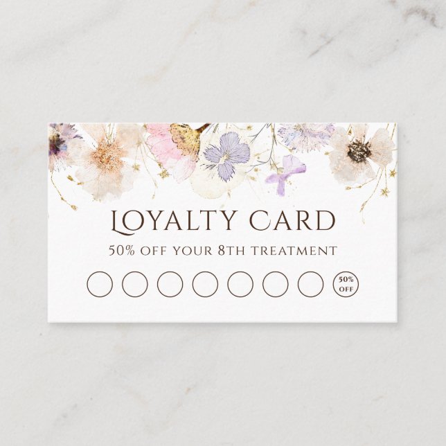 Dried flowers loyalty card (Front)